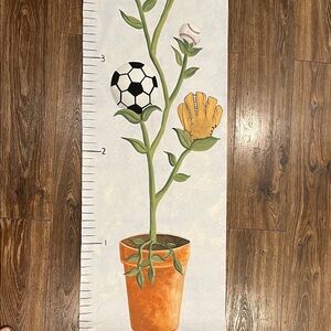 Hand painted Sports Themed canvas Growth Chart Wall Decor